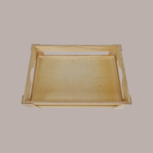 1 Pz Cassetta Legno Naturale Cesto Svasato Medio 40x30H7,5cm [86c34281]