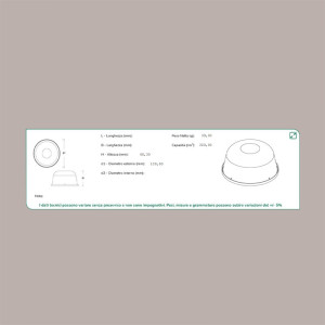 25 Pz Zuccotto 3 Porzioni Liscio con Coperchio Trasparente 300g [7a64c2db]