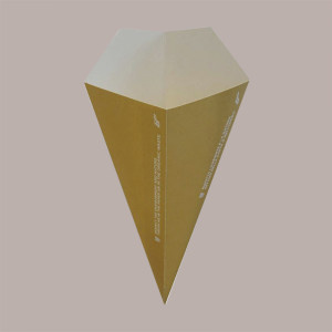 100 Pz Cono Piccolo Porta Fritti Carta Avana Bio Take Away H175 [4a4ec564]