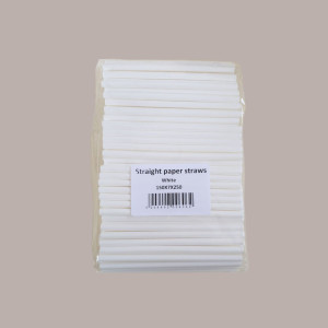 250 Pz Cannuccia Carta BIO Bianca Corta Dritta Dm7mm H150mm