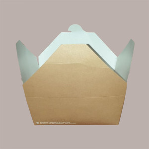 60 Pz Box Carta Alimenti Medio Asporto Foodbox Avana 152x120H65