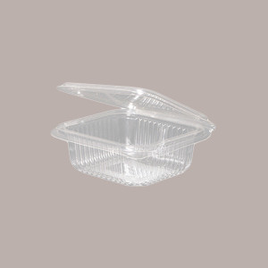 50 Pz Vaschetta + Coperchio PET Rettangolare Trasparente 250cc [c077fc46]