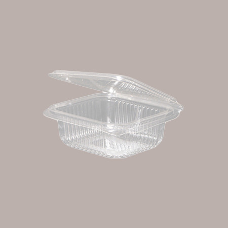 50 Pz Vaschetta + Coperchio PET Rettangolare Trasparente 250cc [c077fc46]
