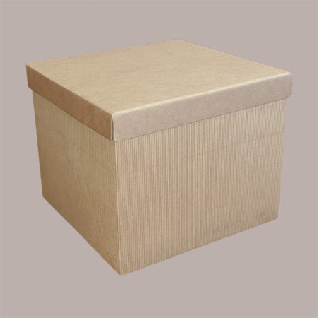 5 Pz Scatola Baule+Coperchio Carta Onda Avana 200x200H230 mm [515773da]