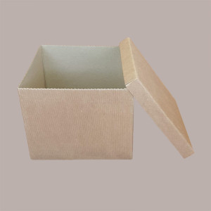 5 Pz Scatola Baule+Coperchio Carta Onda Avana 200x200H230 mm