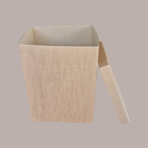 5 Pz Scatola Baule + Coperchio Carta Avana 250x250H300 mm