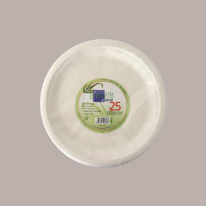 25 Pezzi Piatto Bio Eco Piano Dm26 in Carta Polpa di Cellulosa [69747657]