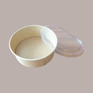 50 Pz Coppa Insalata Carta Avana BIO Coperchio 1200 Ml Dm 185 [1d4aceac]