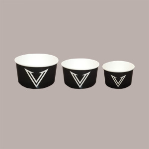 200 Pz Coppetta Gelato Carta 160cc Colore Nero Fantasia Victory