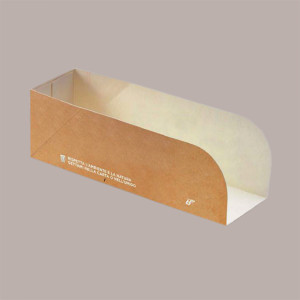 100 Pz Porta Hot Dog Aperto Carta Avana Bio Compost 165x50H47 [aca1d047]