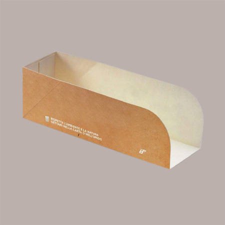 100 Pz Porta Hot Dog Aperto Carta Avana Bio Compost 165x50H47 [aca1d047]