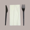 50 BIS Bio Monouso Forchetta e Coltello CPLA NERO + Tovagliolo [d35a69d6]