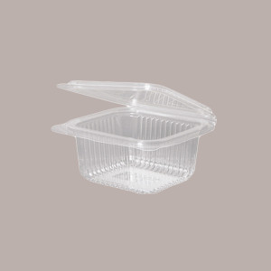 50 Pz Vaschetta + Coperchio PET Rettangolare Trasparente 375cc [18d2487c]