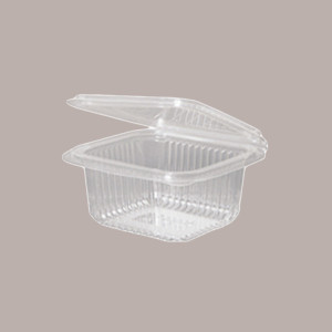 50 Pz Vaschetta + Coperchio PET Rettangolare Trasparente 500cc [325d5e76]