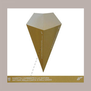 100 Pz Cono Grande Porta Fritti Carta Avana Bio Take Away H225 [8084f43c]