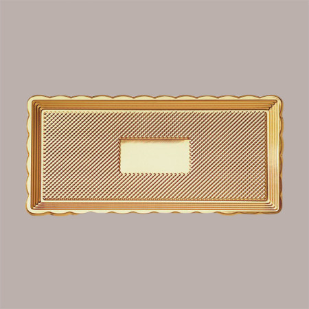 25 Pz Vassoio Rettangolare Medoro Oro Plastica Rigido 15x30 Alcas [1bf47a0d]