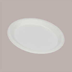 50 Pz Vassoio Piatto Ovale Bio Eco Carta Polpa Cellulosa 26x20cm [4249b11c]