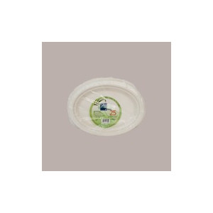 50 Pz Vassoio Piatto Ovale Bio Eco Carta Polpa Cellulosa 26x20cm [2c723315]