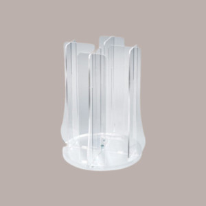 Porta Coppette Gelato Girevole a 4 file in Plexiglass Base Satinata [565e043f]