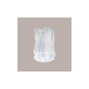 Porta Coppette Gelato Girevole a 4 file in Plexiglass Base Satinata