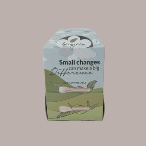 200 Pz Palettina Biodegradabile PLA Beige Imbustate Carta in Box [0729372d]