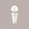 100 Pz Bicchiere Plastica PET 500cc ( 0,4 L alla Tacca) + Coperchio Cupola senza Foro [a11194a3]