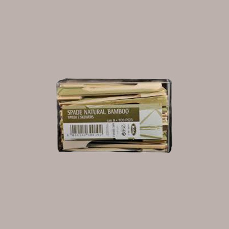 100 Pezzi Spade Spiedino cm 9 Natural Bamboo Legno [e03332a1]