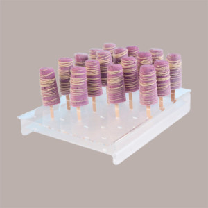 1 Pz Espositore Vetrina Orizzontale per Ghiaccioli Stecchi Gelato 24 Fori 36x25H5cm