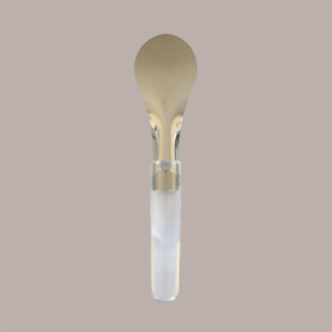 Spatola in Acciaio con Manico Ergonomico Trasparente Satinato Ideale per Gelato 26cm [850ec3ee]