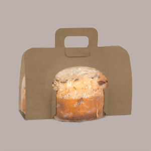 20 Pz Scatola Astuccio in Cartoncino Marrone Strip per Colomba Panettone da 750g 265x190H215mm