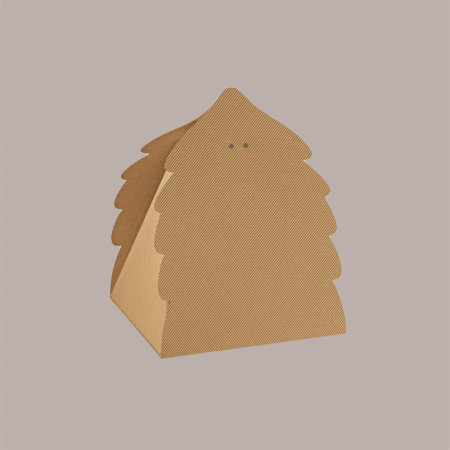 5 Pz Scatola per Confezione Regalo Porta Panettone Pandoro in Cartoncino Onda Avana a Forma di Albero 345x300H335mm [61d19776]