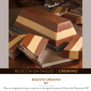 2 Kg Blocco di Cremino Bigusto da Taglio Cioccolato VENCHI