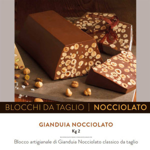 2 Kg Blocco da Taglio Gianduia con Nocciole Piemonte IGP VENCHI