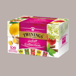 Scatola Legno 6 Scomparti + 60 Filtri Infusi Assortiti Twinings