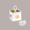 20 Pz Scatola con Cordino Ideale per Piccoli Articoli Regalo Carta Bianca Grafica Colomba 50x50x50mm [3259ce88]