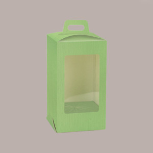 5 Pz Scatola Porta Uovo Cioccolato con Fondo in Carta Verde Golosa con Finestra Trasparente 250x250x370 mm [f913f259]