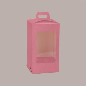 5 Pz Scatola Porta Uovo Cioccolato con Fondo in Carta Fucsia Golosa con Finestra Trasparente 150x150x270 mm [8a9e49b8]