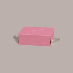 5 Pz Scatola Porta Uovo Cioccolato con Fondo in Carta Fucsia Golosa con Finestra Trasparente 150x150x270 mm