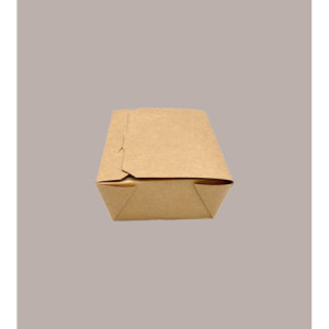 60 Pz Box Contenitore Medio in Carta Avana per Fast Food 175x140H65mm