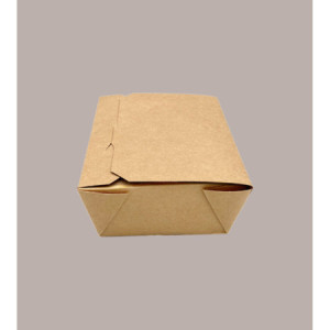 60 Pz Box Contenitore Grande in Carta Avana per Fast Food 195x140H45mm