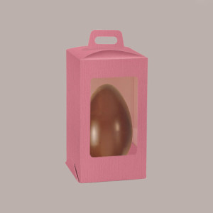 5 Pz Scatola Porta Uovo Cioccolato con Fondo in Carta Fucsia Golosa con Finestra Trasparente 210x210x365 mm [1751f8b6]