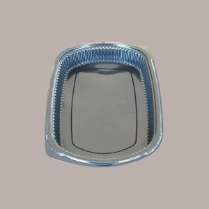 50 Pz Vaschetta Nera con Coperchio per Sushi 800 cc 285x185H35 [76199e29]