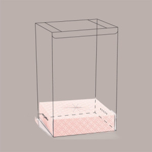 5 pz Scatola Trasparente Porta Uovo Cioccolato Pasqua Fondo Carta Rosa 210x210H400mm [cc11a733]