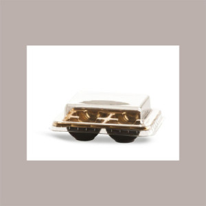 25 Pz Scatola Porta Macaron Fondo Oro Coperchio Trasparente 4 Scomparti [9d86333b]