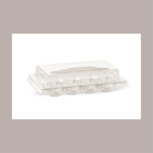 25 Pz Scatola Porta Macaron Fondo e Coperchio Trasparente 8 Pose [93df8238]