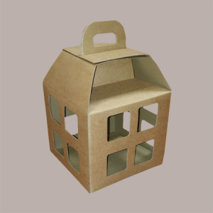 5 Pz Scatola per Confezione Regalo in Carta Avana a Forma di Lanterna 200x200H250mm [31e92d54]