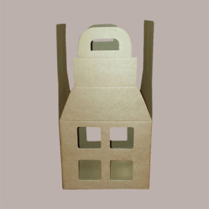 5 Pz Scatola per Confezione Regalo in Carta Avana a Forma di Lanterna 200x200H250mm [fbd341f9]