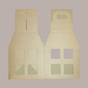 5 Pz Scatola per Confezione Regalo in Carta Avana a Forma di Lanterna 200x200H250mm [fe8306e7]