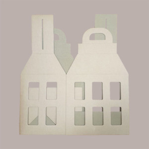 5 Pz Scatola per Confezione Regalo in Carta Avana a Forma di Lanterna 300x225H365mm [202d730d]