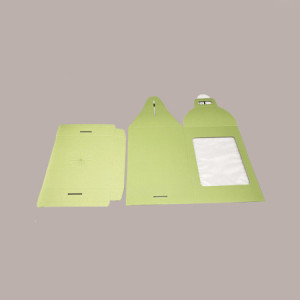 5 Pz Scatola Porta Uovo Cioccolato con Fondo in Carta Verde Golosa con Finestra Trasparente 250x250x370 mm [48ce4e8c]